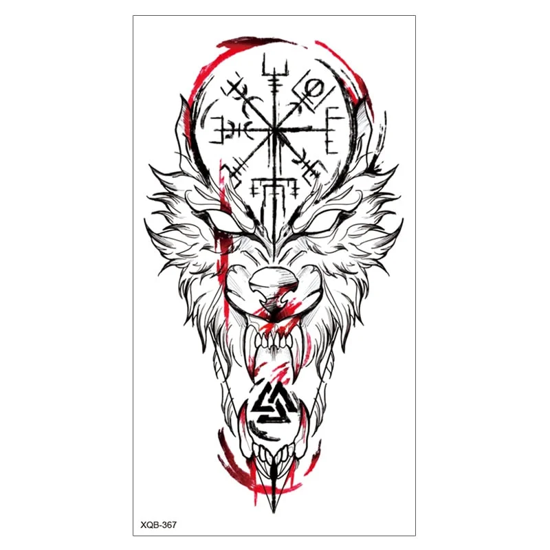 Lion King Waterproof Temporary Tattoo Stickers Body Art Fake Tatoo Animal Realistic Tribal Tiger Arm Sleeve transferable tattoo