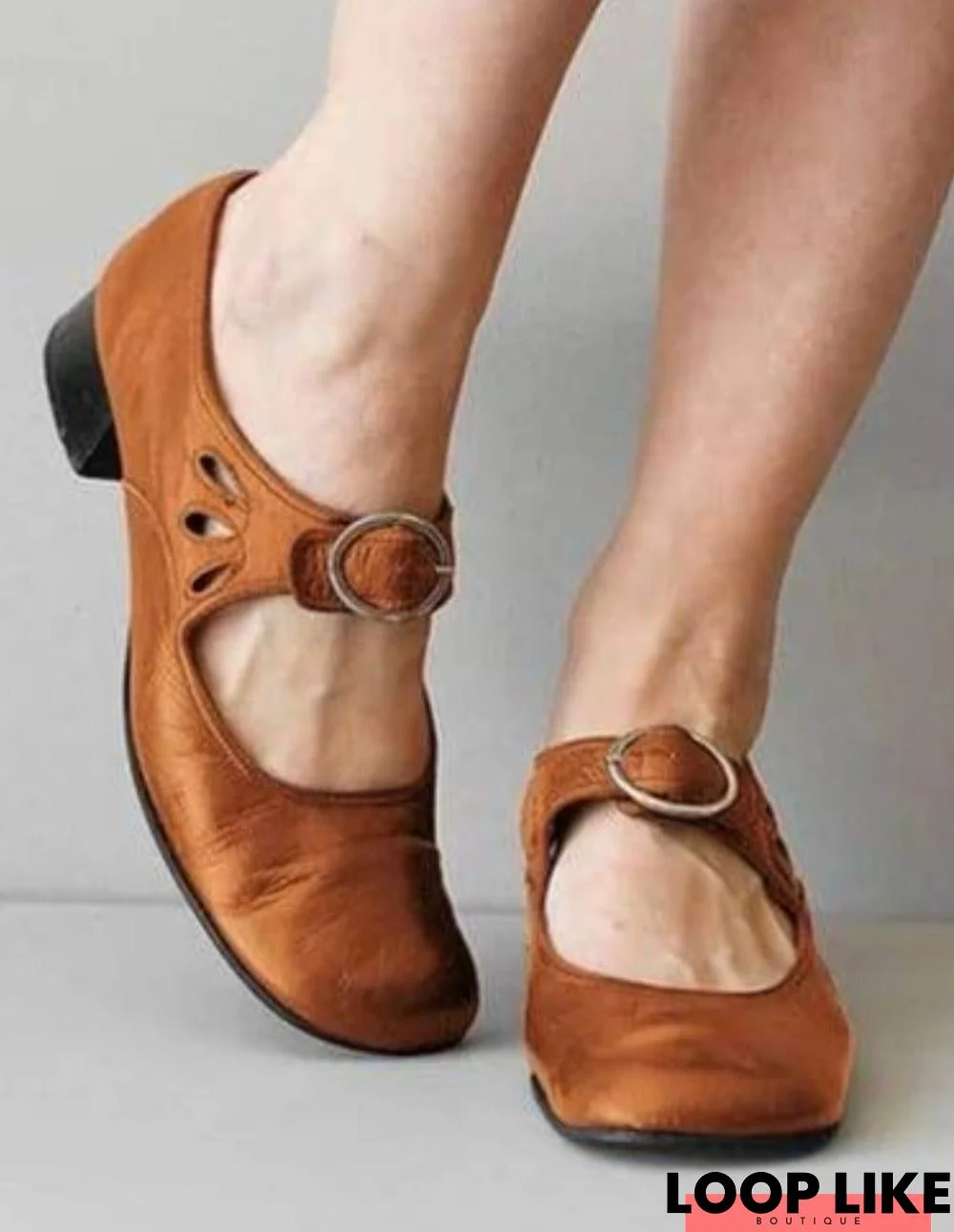 1920s Flapper Mary Jane Shoes Low Heel Vintage Flat Shoe Clover Design