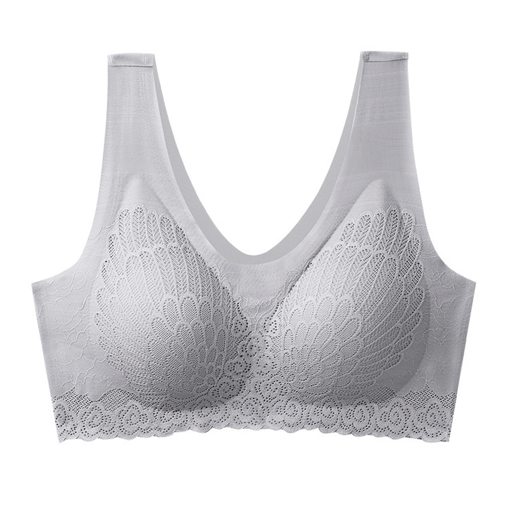 

Solid Color Lace 5D Seamless Wireless Bra Women Yoga Underwear, 501 Original