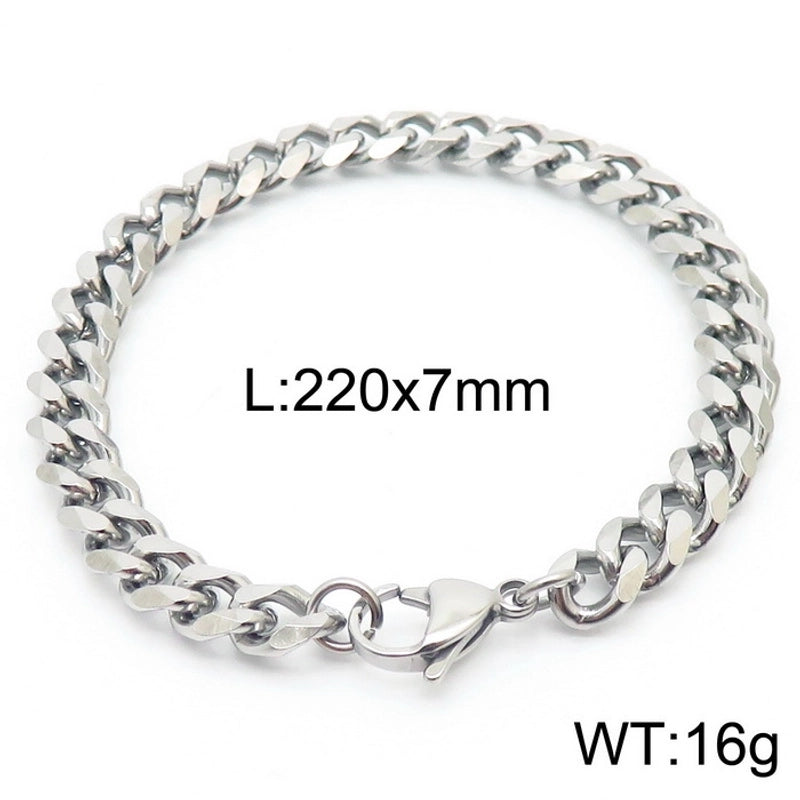 Minimalist Solid Color Titanium Steel Chain Unisex Bracelets