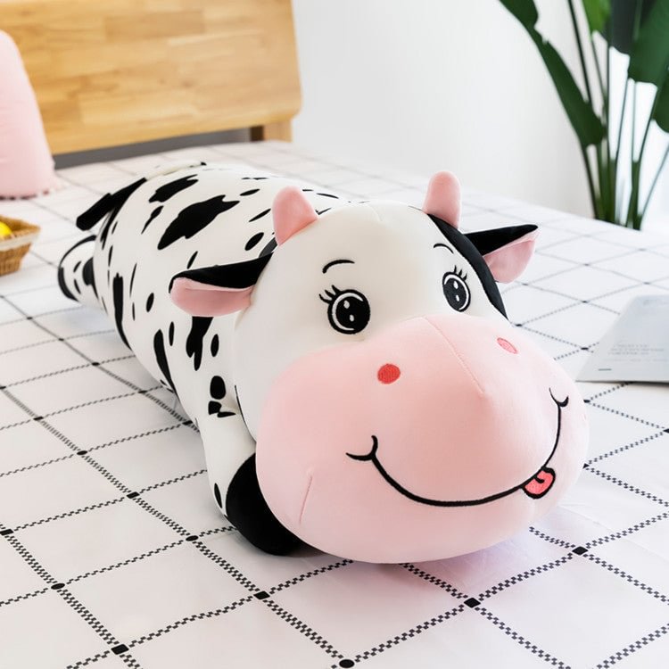 CuteeeShop Long Cow Stuffed Animal Kawaii Plush Pillow Squish Toy