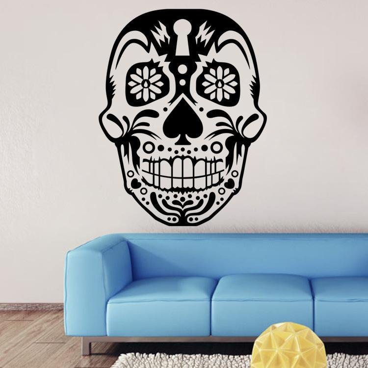 Halloween Daisy Skull Wall Stickers 58×75cm