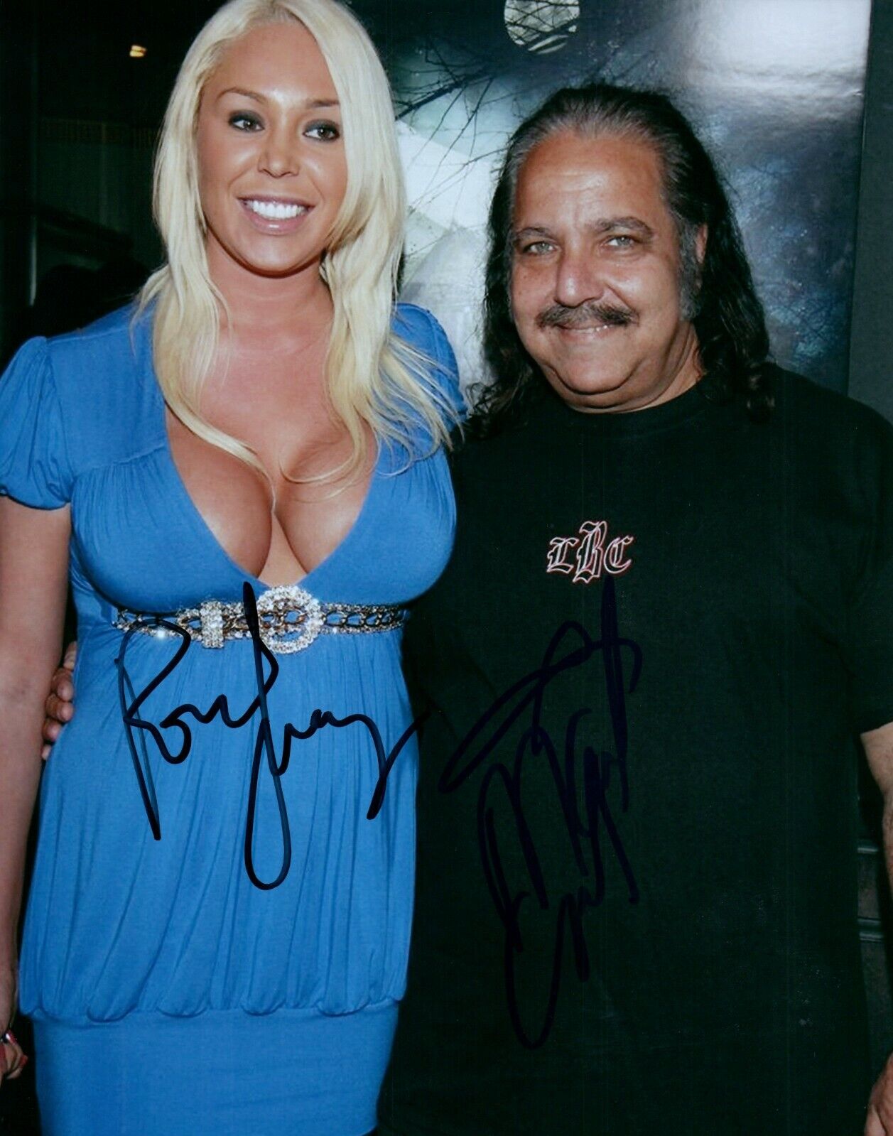 Ron Jeremy & Mary Carey Porn Star Signed 8x10 Autographed Photo Poster painting COA E9