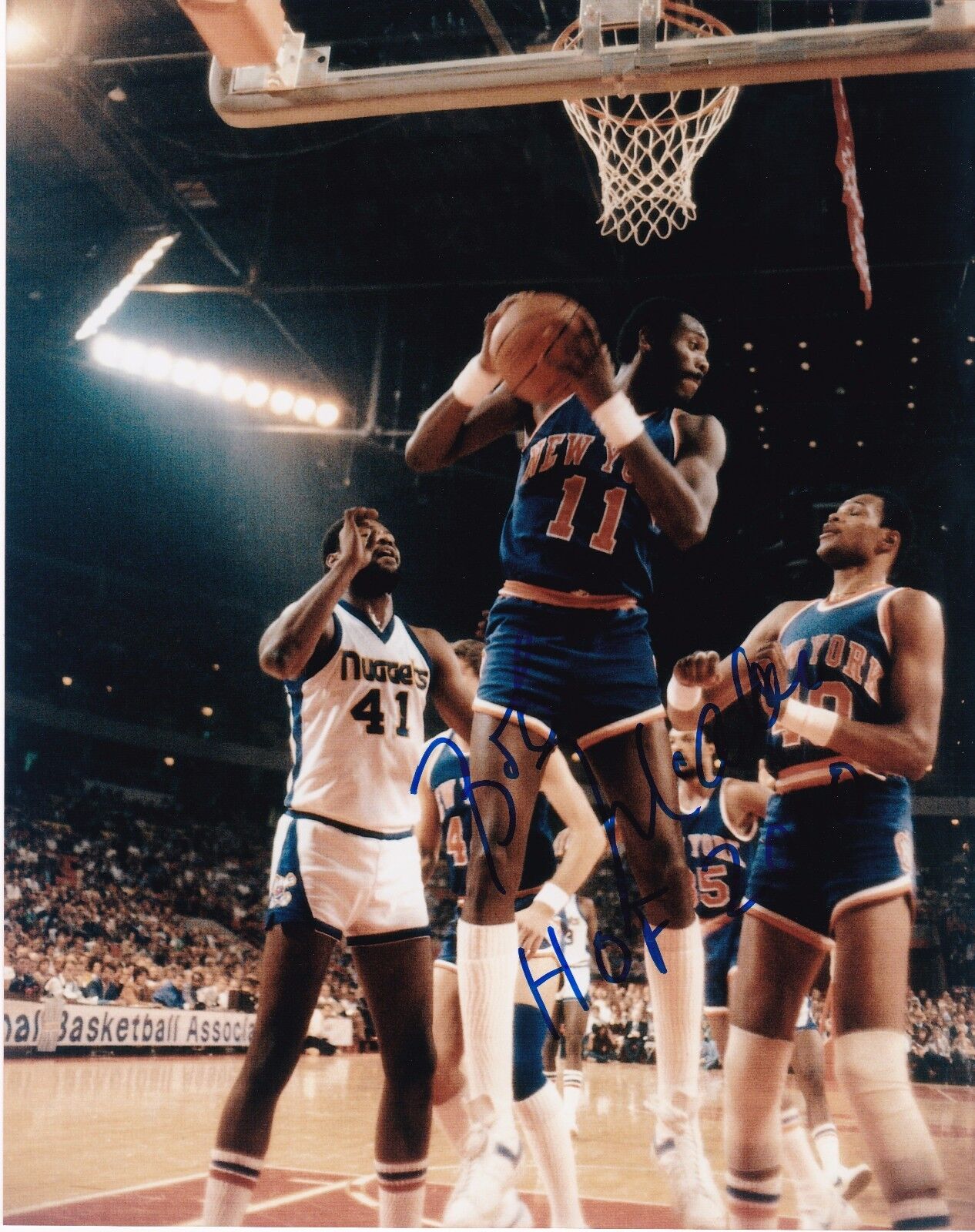 BOB MCADOO NEW YORK KNICKS HOF 2000 ACTION SIGNED 8x10