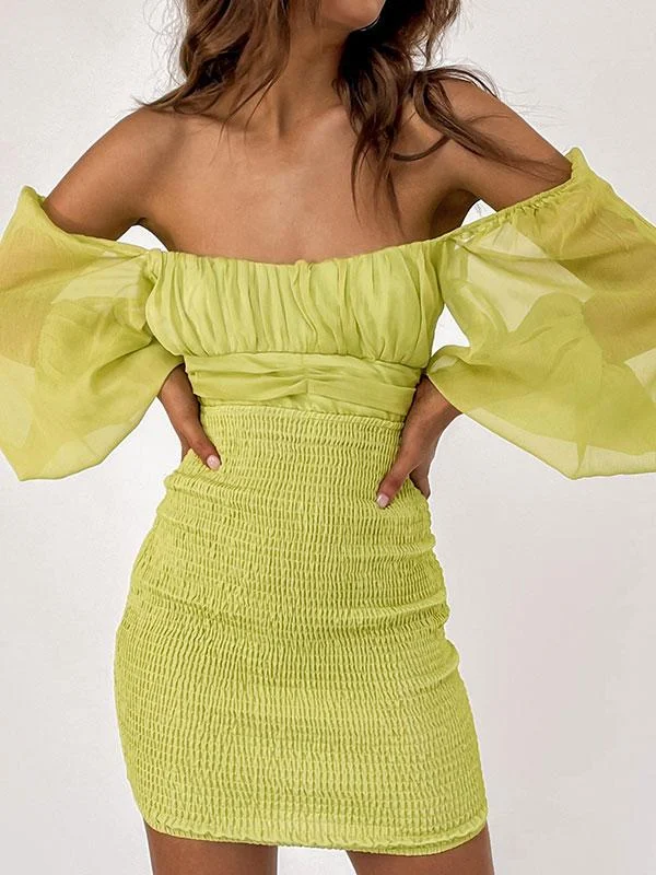 Off shoulder ruched dress