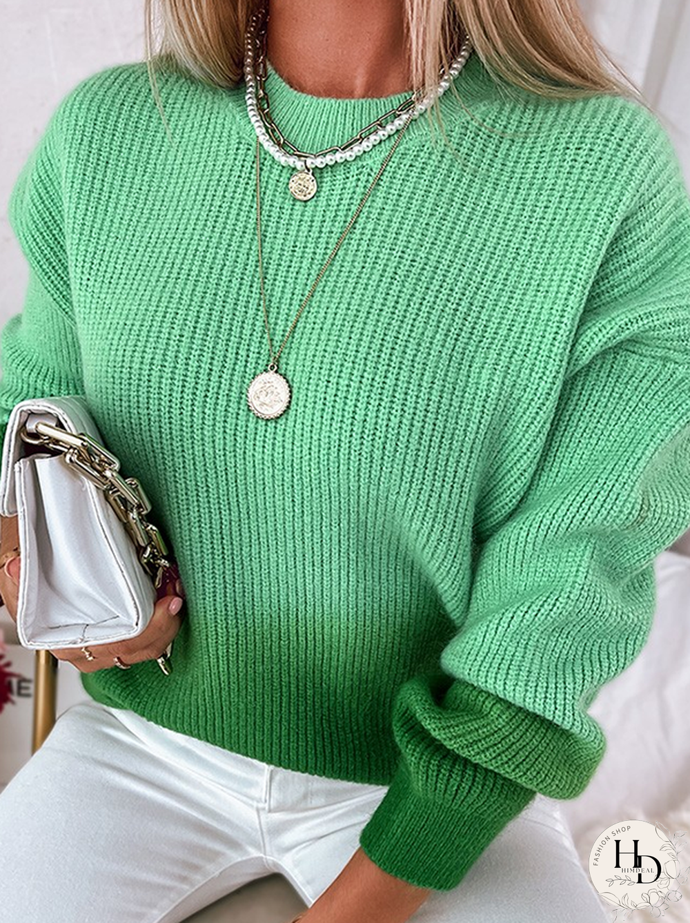 Crew Neck Casual Loose Sweater