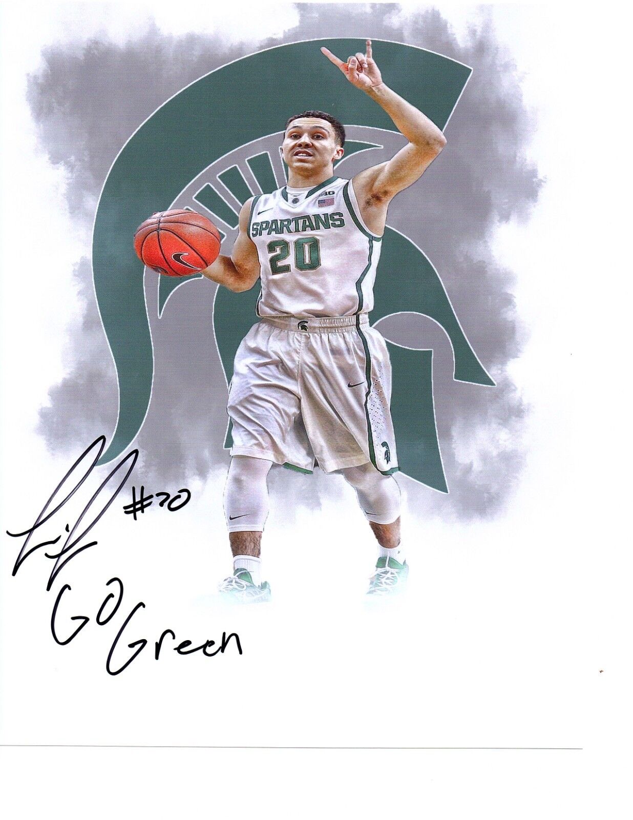 Travis Trice Michigan State Spartans hand autographed signed 8x10 Photo Poster painting edit MSU