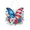 DIY Flag Butterfly Double Sided Acrylic Diamond Painting Hanging Pendant