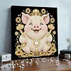 DIY Pearl Painting Pig for Home Wall Decor with Frame(30x30cm)