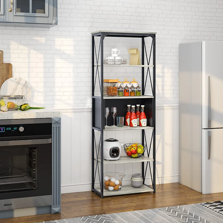 5 Tier Bookcase Storage Rack Bookshelf Organizer Shelf Home Office Furniture