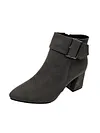 Chunky Heel Buckle Pointed-Toe Suede Martin Boots