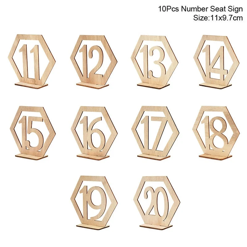 10pcs Natural Wooden Place Card Holders Stand Card Photo Clip Holder Rustic Wedding Decorations Party Table Number Name Sign