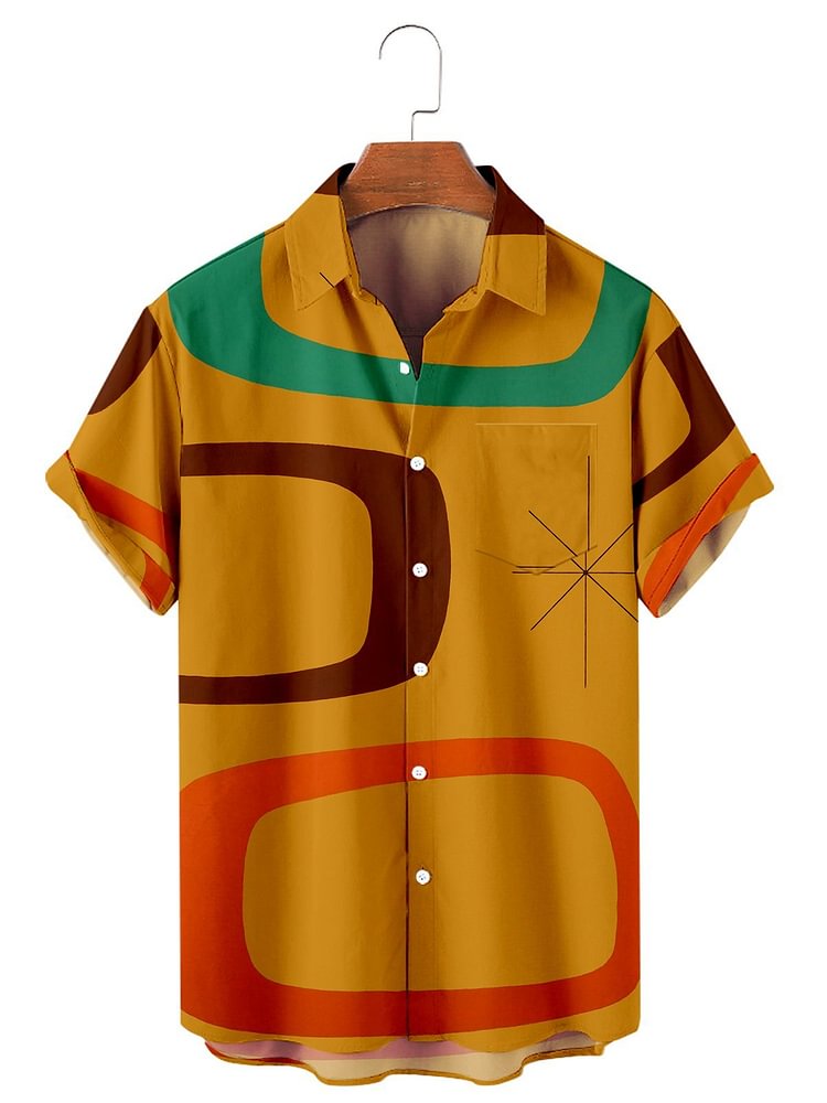 Vintage Shirt Collar Printed Shirts & Tops