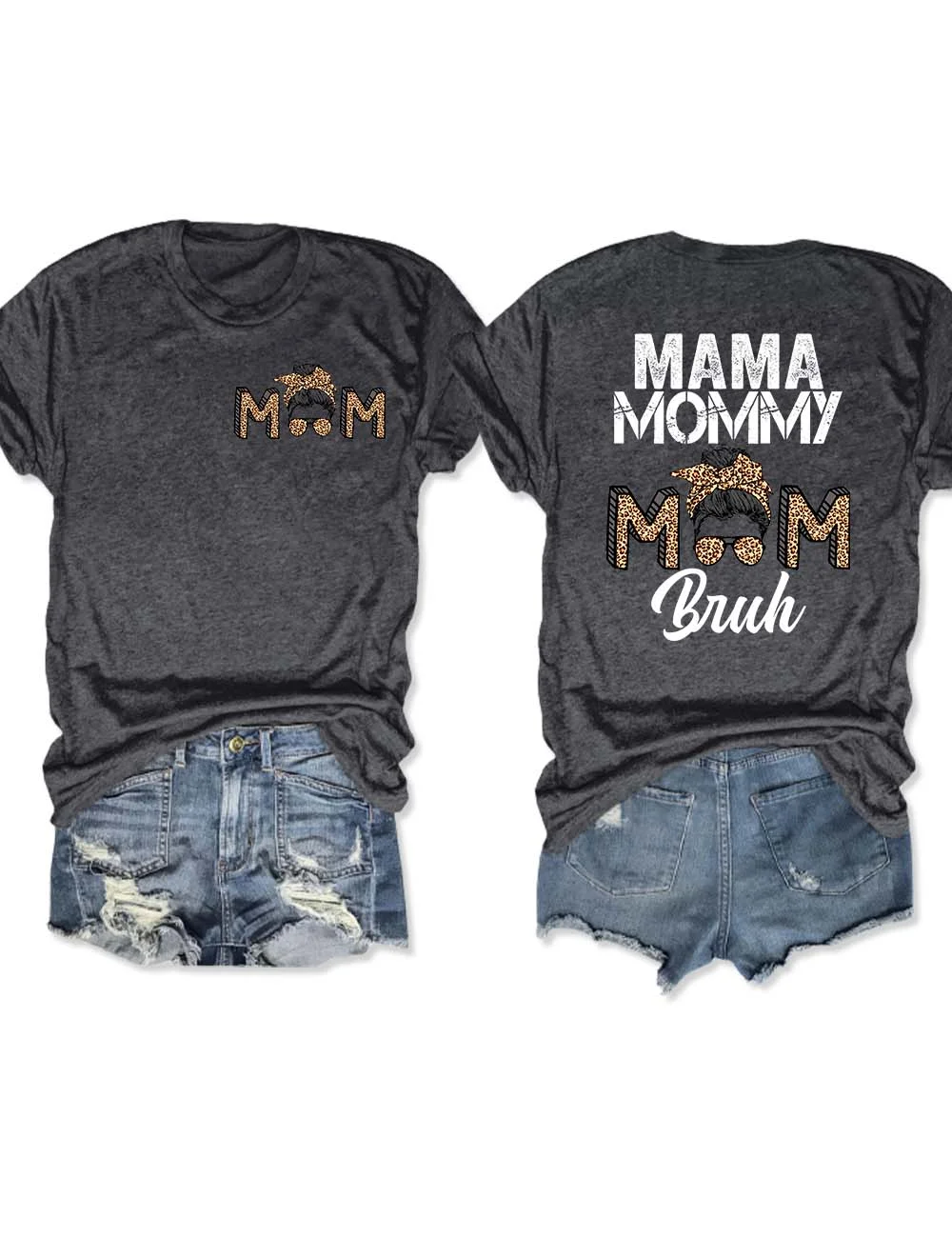 Mama Mommy Mom Bruh Leopard T-Shirt