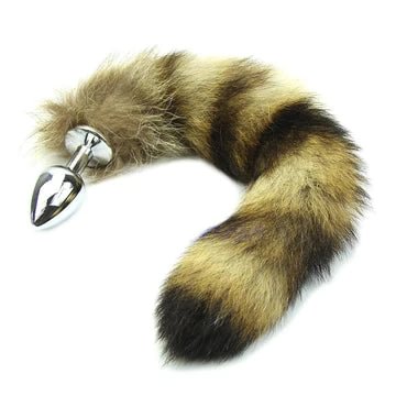16  Brown Cat Tail with Stainless Steel Plug