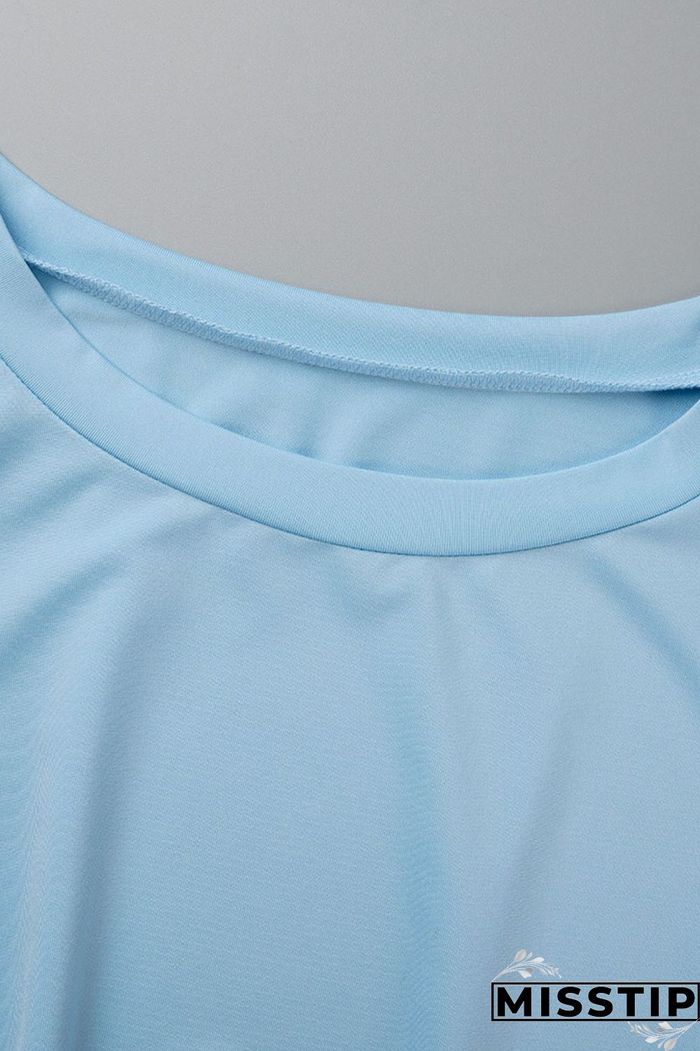 Blue Casual Solid Bandage Patchwork Slit O Neck Sleeveless Two Pieces