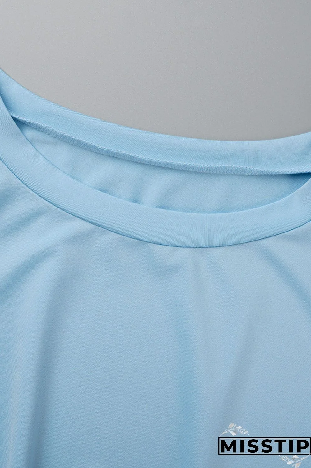 Blue Casual Solid Bandage Patchwork Slit O Neck Sleeveless Two Pieces