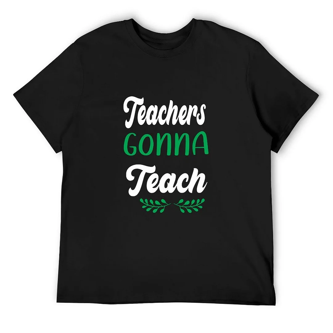 Women plus size clothing Printed Unisex Short Sleeve Cotton T-shirt for Men and Women Pattern teacher gonna teacher-Nordswear
