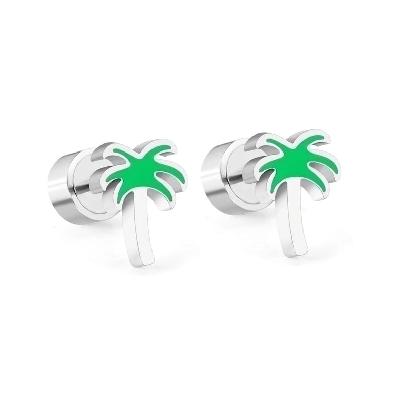 Minimalist Flower Stainless Steel Ear Studs 1 Pair