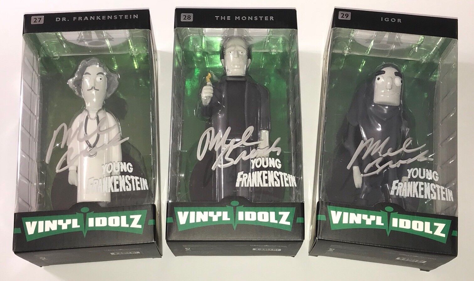 Mel Brooks YOUNG FRANKENSTEIN Signed SET OF 3 POP VINYL IDOLZ Autograph JSA COA