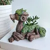 Creative Dragon Tree Succulent Planter Resin Garden Statue Decorative Plant Pot