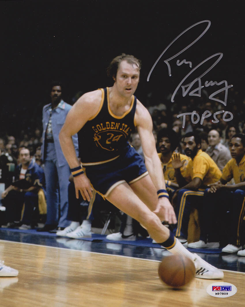 Rick Barry SIGNED 8x10 Photo Poster painting + Top 50 Golden State Warriors PSA/DNA AUTOGRAPHED