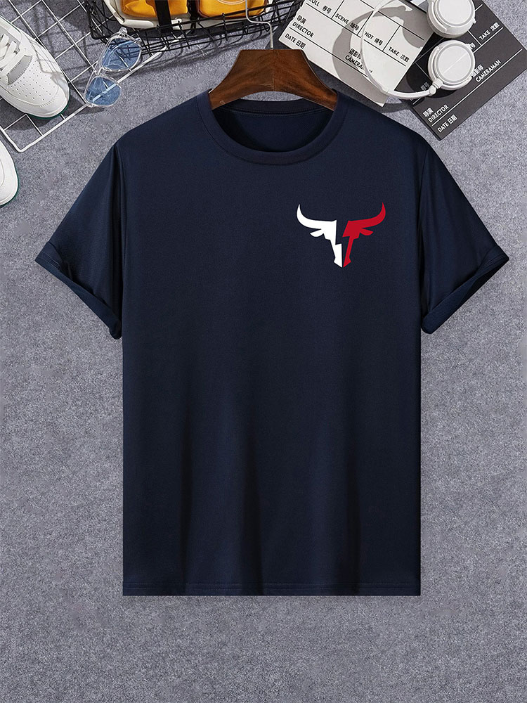 Multiplewell Trump Photo Printed Men's T-shirt Summer Everyday Casual Men's Crew-neck T-shirt Outdoor Street Men's Fashion Short-sleeved Top