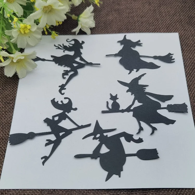 Halloween witch card Metal Cutting Dies Stencils For DIY Scrapbooking Decorative Embossing Handcraft Die Cutting Template