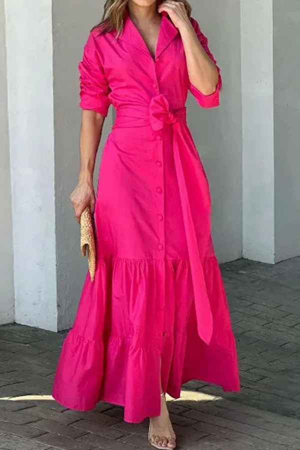 Brightly Colored Maxi Shirt Dress