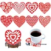 8Pcs Diamond Painting Wooden Love Coaster Diamond Art Kit w/ Holder No-Slip Decor