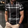 Men's Printed Plaid Stripe POLO Shirt