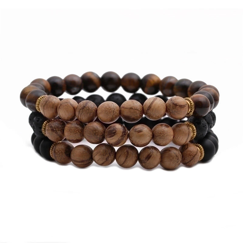 Vacation Minimalist Geometric Tiger Eye Beaded Bracelets In Bulk