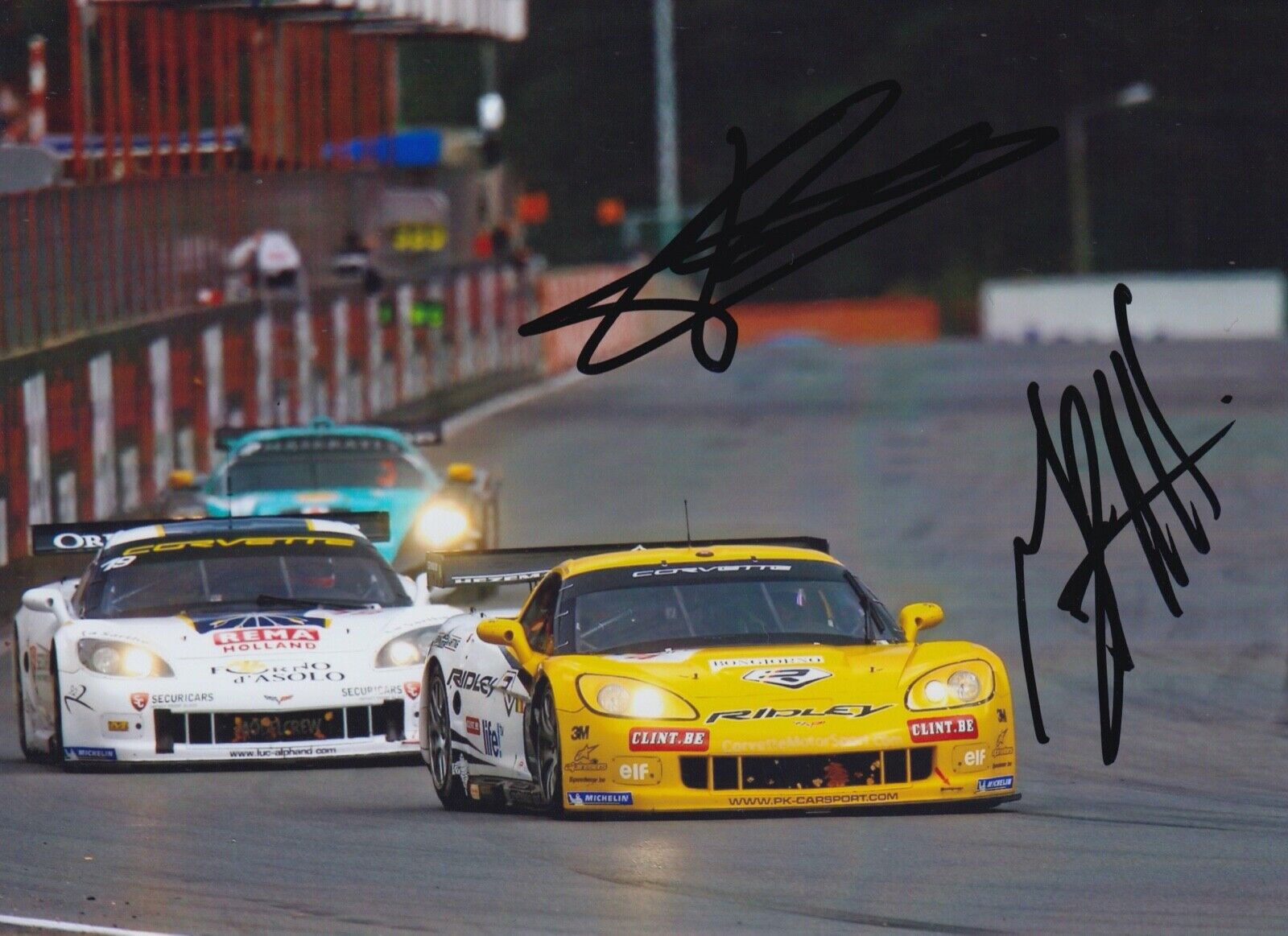 Anthony Kumpen and Mike Hezemans Hand Signed 7x5 Photo Poster painting - FIA GT Championship 10