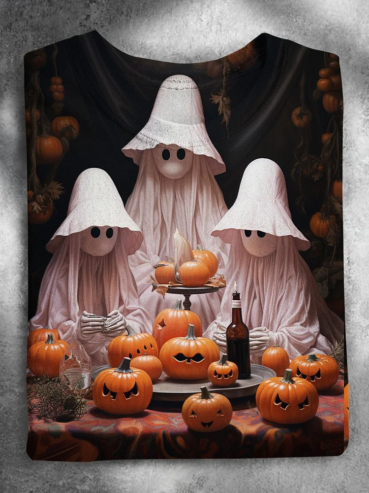 Cute Ghost Art Stylish Halloween T-shirt