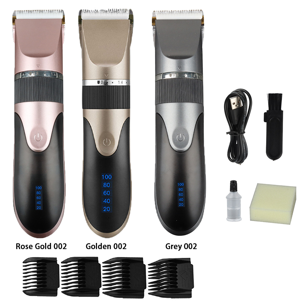 Electric Barber Hair Clipper Cordless USB Beard Shaver with LED for Men
