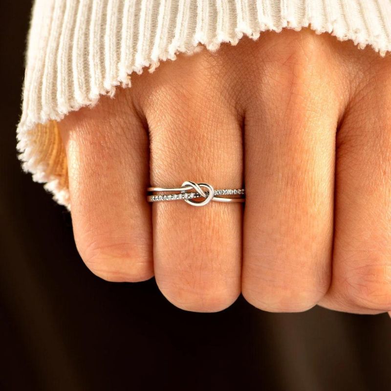 Unique Gift Mother & Daughter 👩👧 Bond Double Band Knot Ring💕
