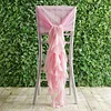 1 Set Pink Chiffon Hoods With Ruffles Willow Chair Sashes
