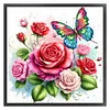 Rose Butterfly-Partial 11CT Stamped Cross Stitch Bead Embroidery 36*36cm/14.17*14.17in tapestrymarket