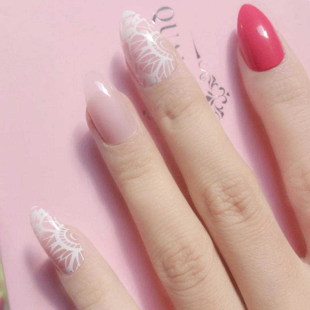 Dream Catcher Short Stiletto False Nails With Design Press On Artificial Fake Nails Tips DIY Full Cover Manicure Tool-Nail Inspo