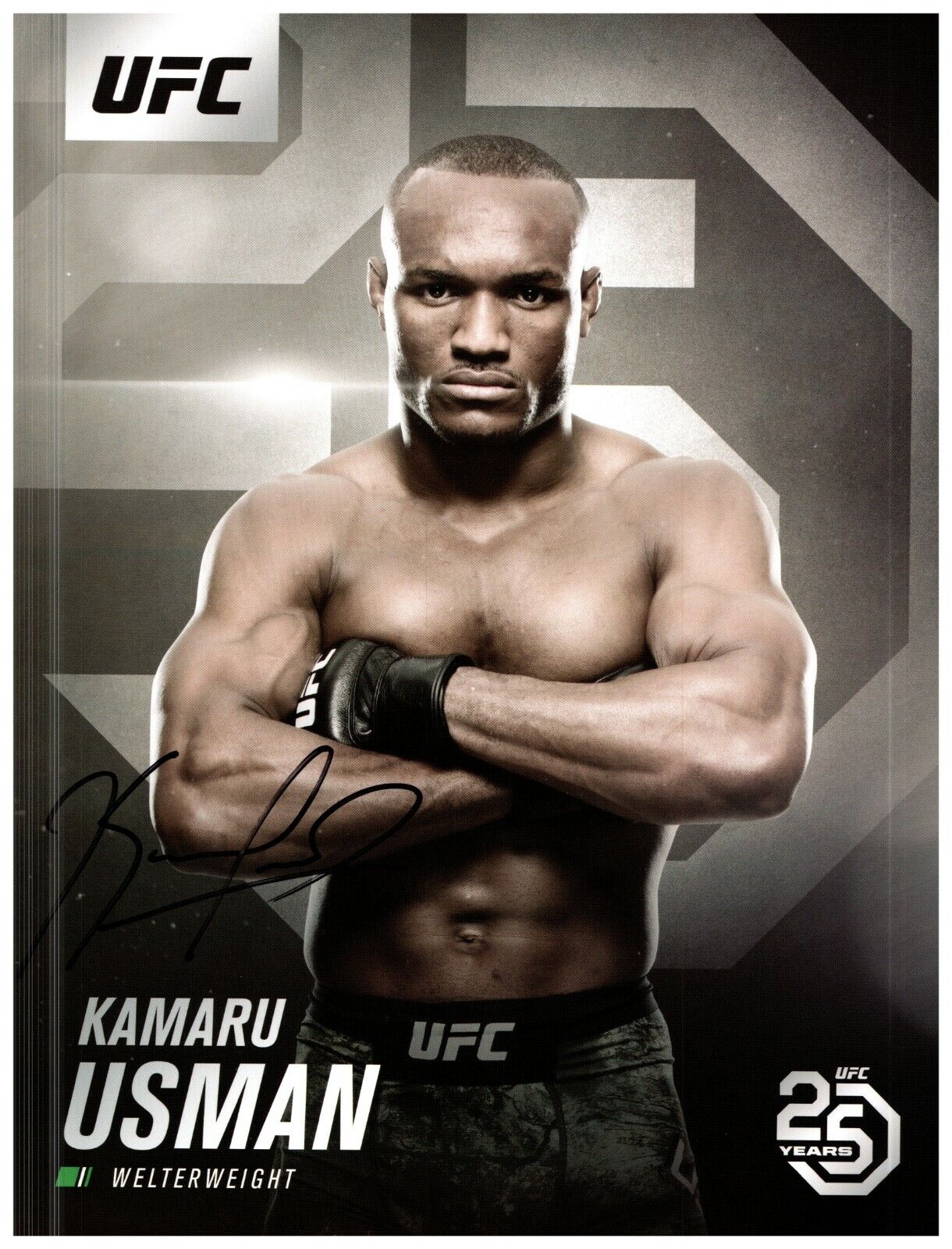 ~~ KAMARU USMAN Authentic Hand-Signed UFC FIGHTER