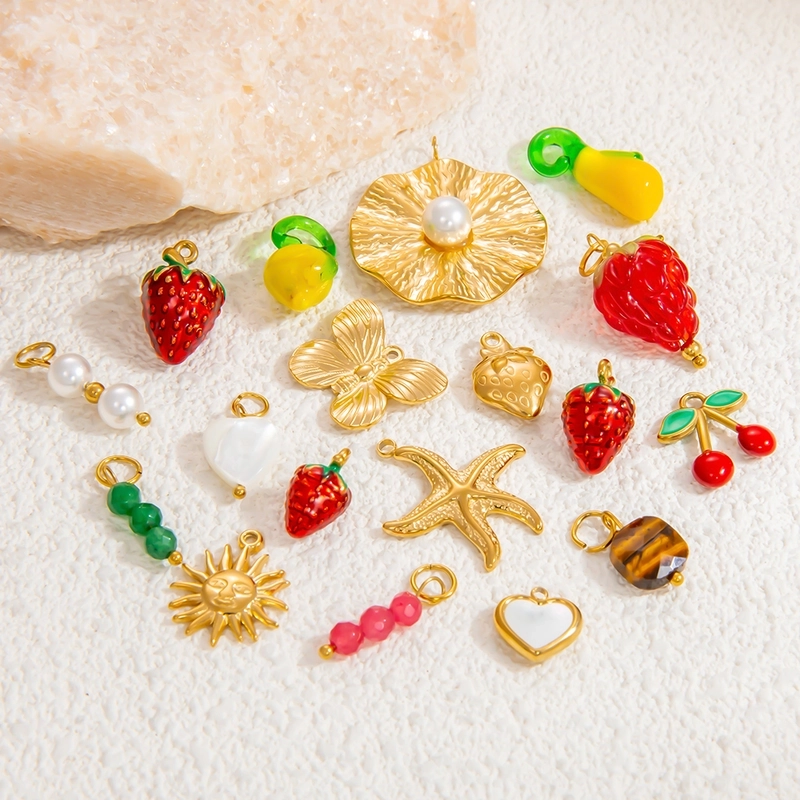 1 Piece 2 PCS/Package 3 PCS/Package 14.24*15.67mm 304 Stainless Steel Heart Shape Bow Knot Pendant Chain Jewelry Accessories