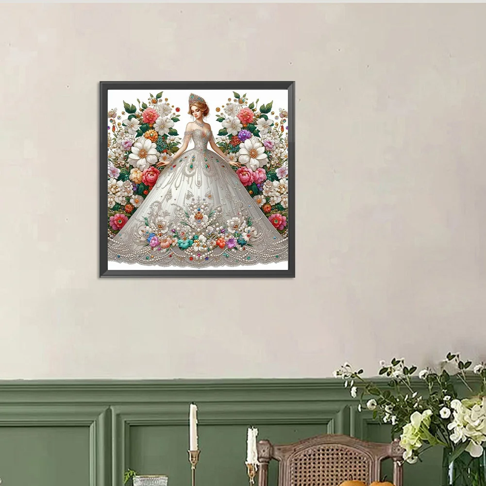 Diamond Painting - Full Round Drill - Flower Dress Beauty(Canvas|40*40cm)