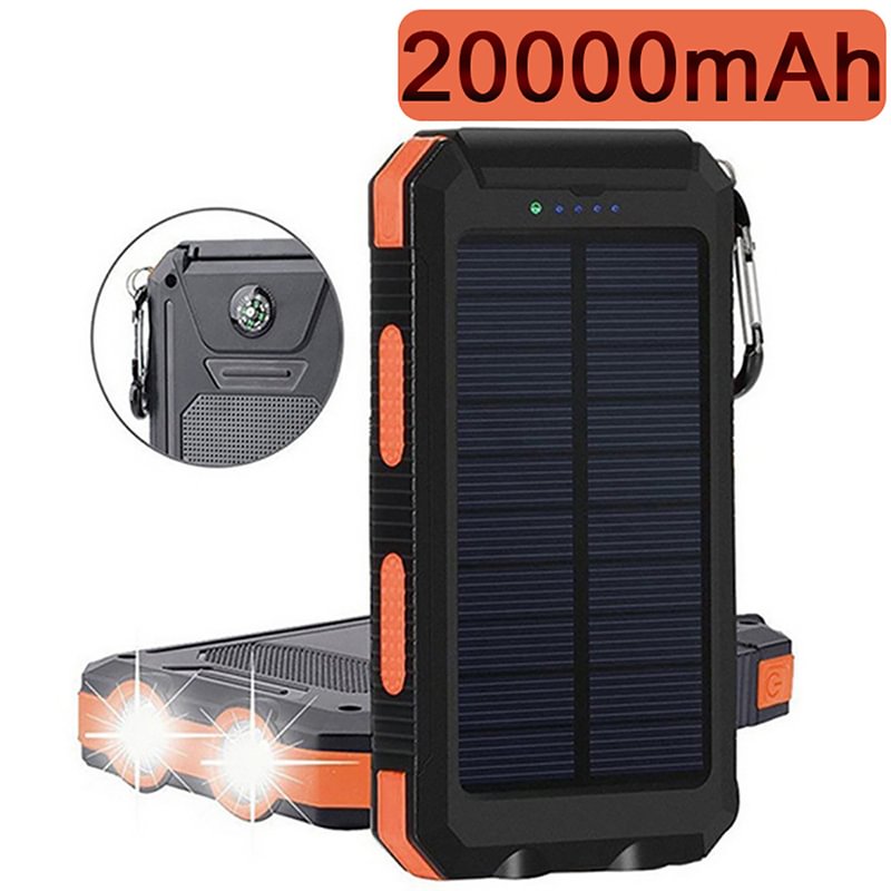 Solar Waterproof Power Bank with Flashlight