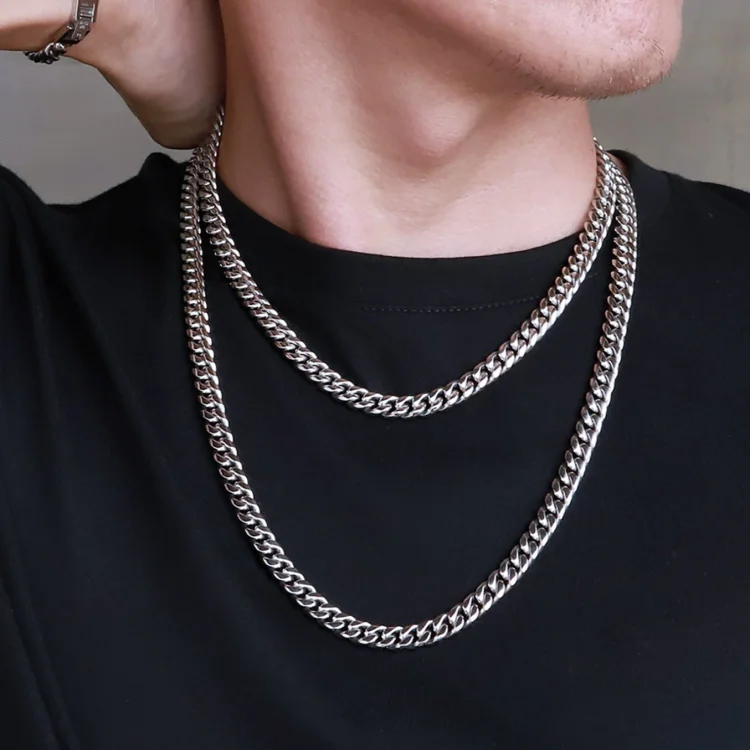 Cuban Link Chain Necklace Stainless Steel 8mm Men Necklace Gift