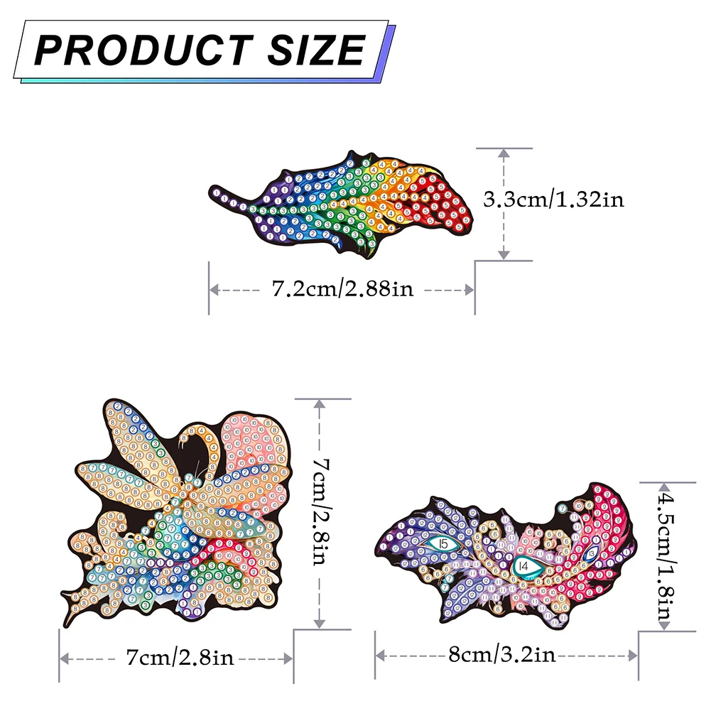 3pcs DIY Feather Diamond Painting Hairpin Handmade Diamond Barrette Art