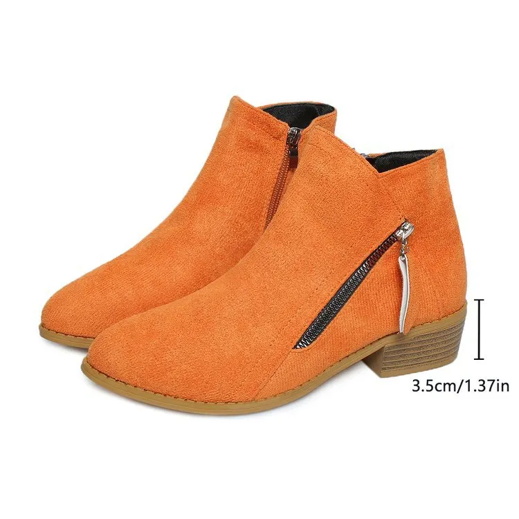 Breakj Breakj Thick Background Solid Color Tip Side Zipper Martin Boots 2025 Spring And Autumn New Short-Box Women Boots