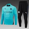 2025/2026 Olympique de Marseille Half-Pull Training Suit Lake Blue Football Jersey Set