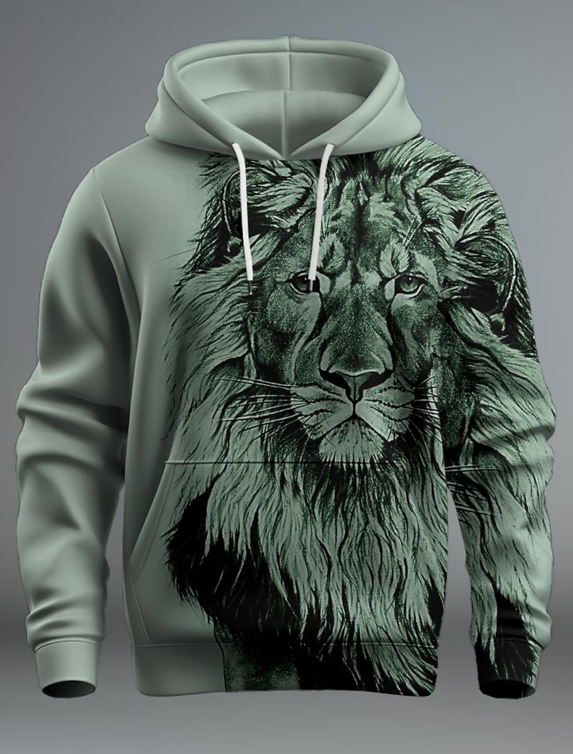 Destinybetclub New Graphic Lion Men's Fashion 3D Print Hoodie Streetwear Hoodies Long Sleeve Hooded Print Front Pocket Spring Hoodie Sweatshirt