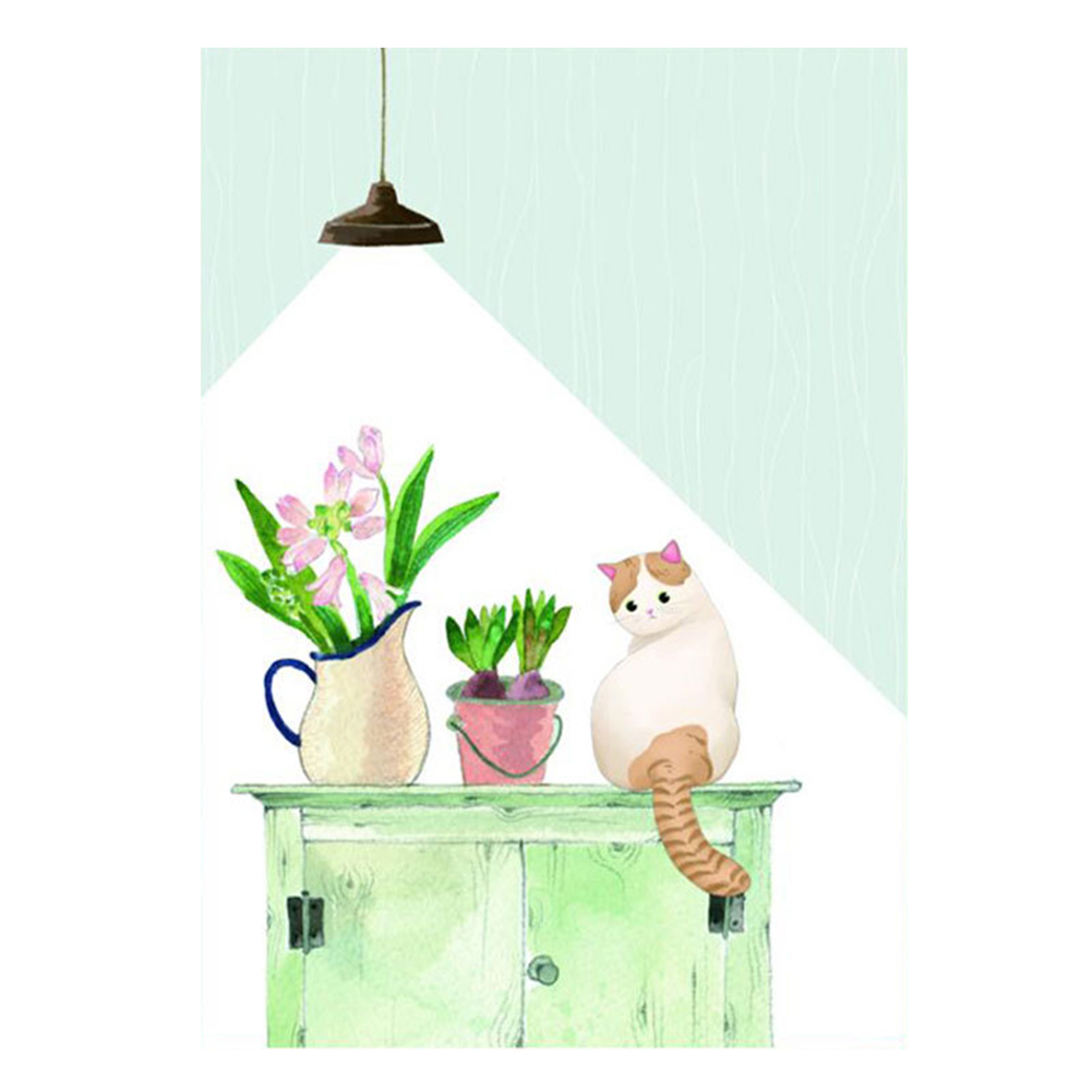 

Cat On the Table - 11CT Stamped Cross Stitch - 50*70CM, 501 Original