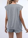 Casual Padded Shoulders Vest Top